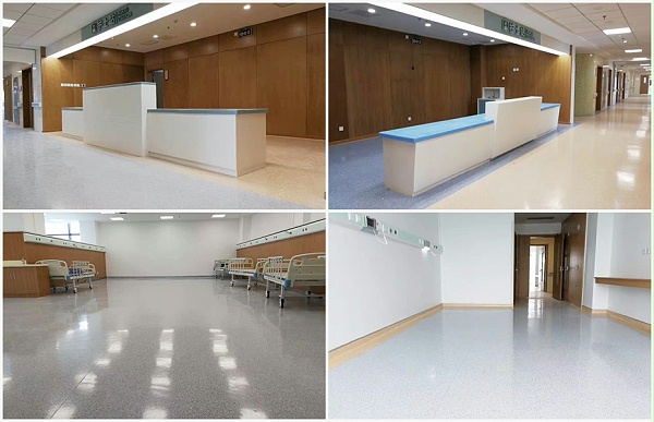 泰州市新中医院同质透心地板铺设案例